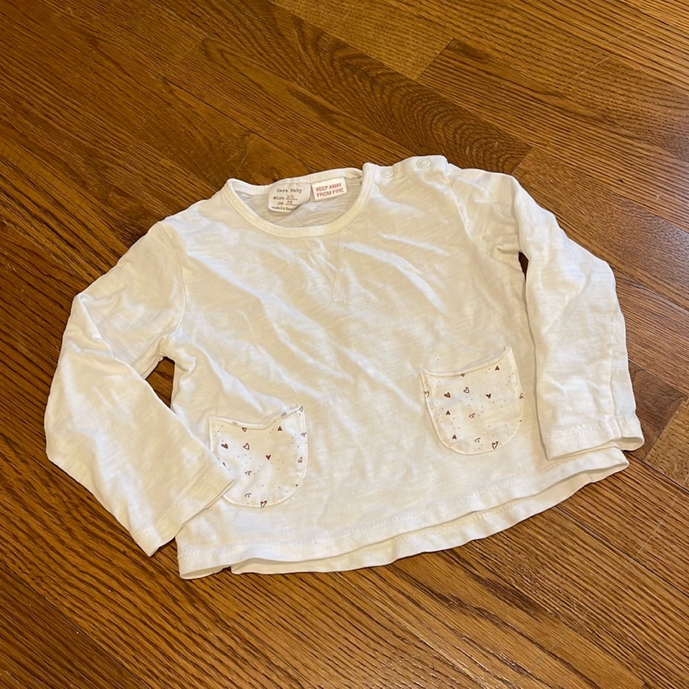 Zara baby tshirt with sweet heart print pockets